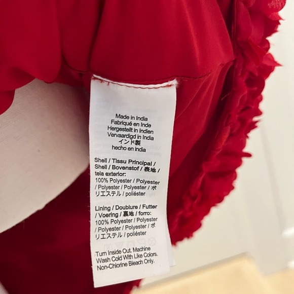 J Crew Factory Rosette mini dress in Deep Ruby Red size 0 NWT CE631 textured - Picture 10 of 11